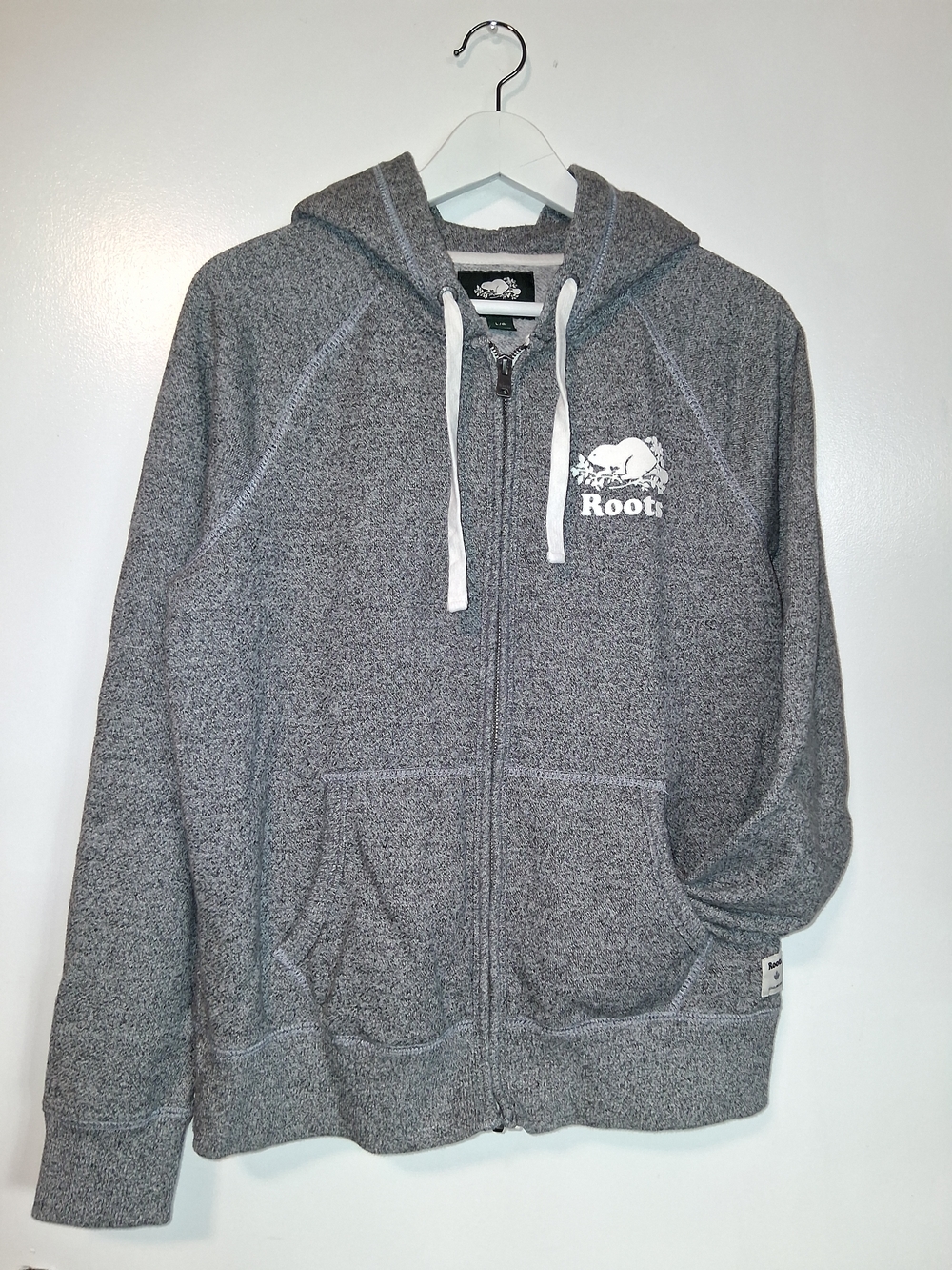 Roots Grey Zip-Up Hoodie with White Logo